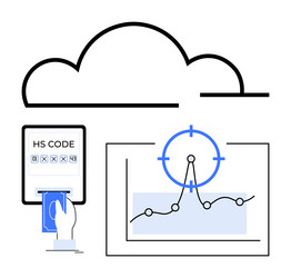 digital trade process with hs code entry and data vector image