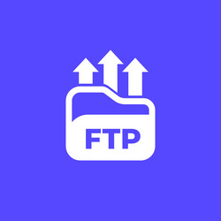 ftp icon upload to server vector image