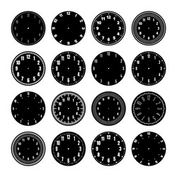 mechanical clock faces watch dial with numerals vector image