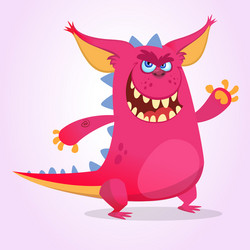 cute cartoon pink dragon troll Vector Image