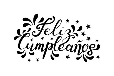 Feliz cumpleanos happy birthday in spanish Vector Image