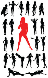 Girl Silhouettes - Fashion & Movement Vector Image