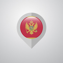 map navigation pointer with montenegro flag design vector image