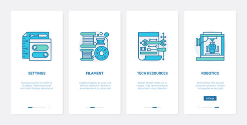 robotic line technology settings ux ui onboarding vector image