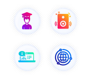 Student online documentation and speakers icons vector