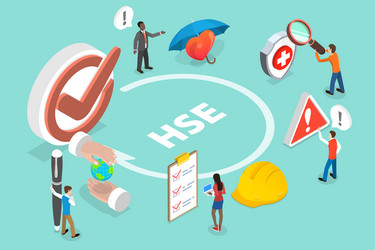 Workplace safety isometric infographics Royalty Free Vector