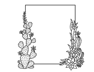 Succulent Border Frame Vector Images (over 1,000)