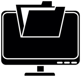 computer display with folder vector image