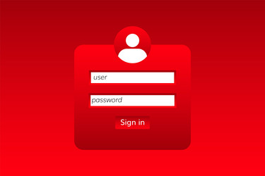 digital user login interface with sign vector image