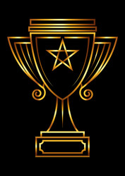 Realistic golden star trophy award Royalty Free Vector Image