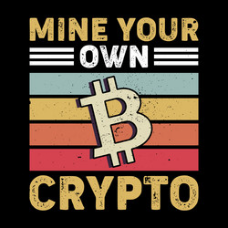 vintage crypto currency bitcoin t-shirt design vector