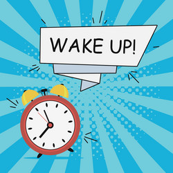 alarm clock - wake-up speech banner vector image