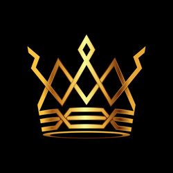 Modern Gold Crown Logo Vector Image
