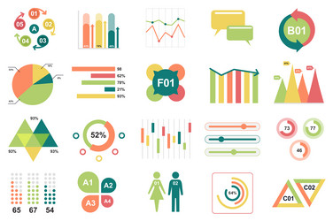 set of infographic elements data visualization vector image