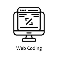 web coding outline icon design vector image