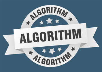algorithm round ribbon isolated label vector image