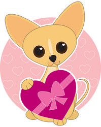 chihuahua heart theme vector