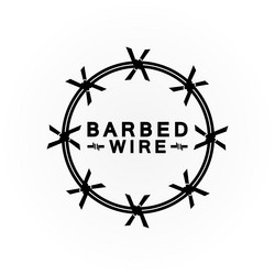 Circle black barbed wire logo design Royalty Free Vector
