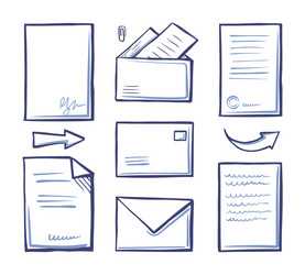 office papers and documentation in envelope vector image