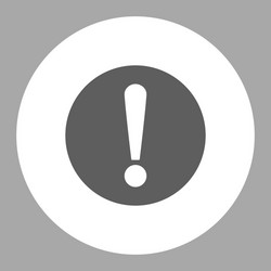 Warning flat dark gray and white colors rounded Vector Image