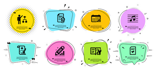 algorithm certificate and edit statistics icons vector