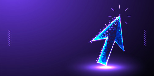 arrow point cursor up low poly wireframe mesh vector image