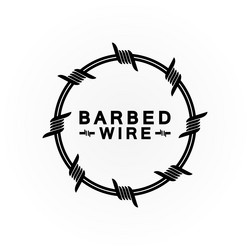 Circle black barbed wire logo design Royalty Free Vector