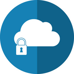 Cloud data security system technology shadow vector