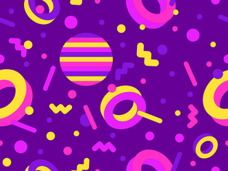 geometric seamless pattern with memphis elements vector image