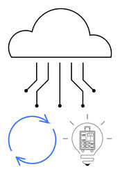 cloud computing with data connectivity circular vector image