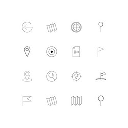 maps and navigation linear thin icons set vector image