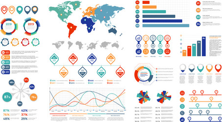 Presentation Chart Elements vector image