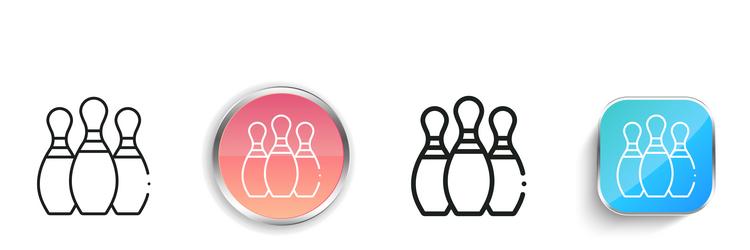 bowling icon thin linear regular and button style vector image