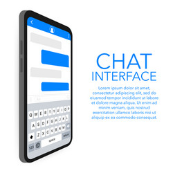 Chat interface application with dialogue window vector