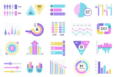 set of infographic elements data visualization vector image