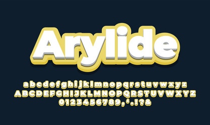 Soft yellow with white 3d font effect or text vector