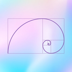 fibonacci sequence golden spiral background vector image