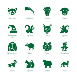 fur icons vector