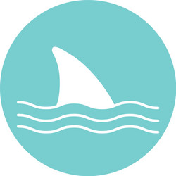 isolated shark block style icon design vector image