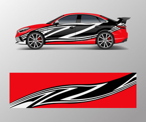 modern stripe for racing car wrap sticker vector