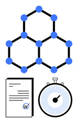 molecular structure signed document and timer vector image
