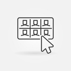 mouse click on video conference button line vector image