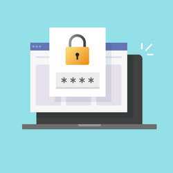 password security access website notice on laptop vector