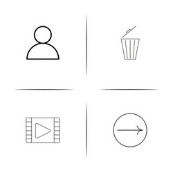 web and text simple linear icon setsimple outline vector image