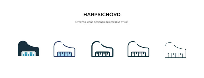 Harpsichord icon in different style two colored vector