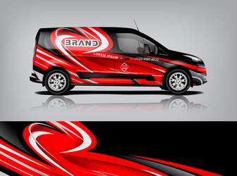 Dynamic Van Wrap - Racing Stripes Vector Image