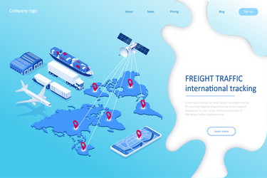 Flat isometric concept of global logistics Vector Image