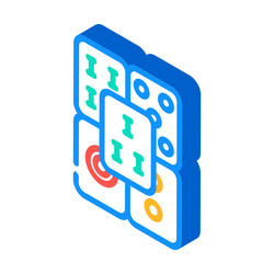 mahjong tiles board table isometric icon vector