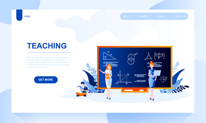 teaching landing page template vector