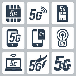 5g or 5th generation mobile network related icon vector image